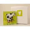 Hand-painted glass cow clock